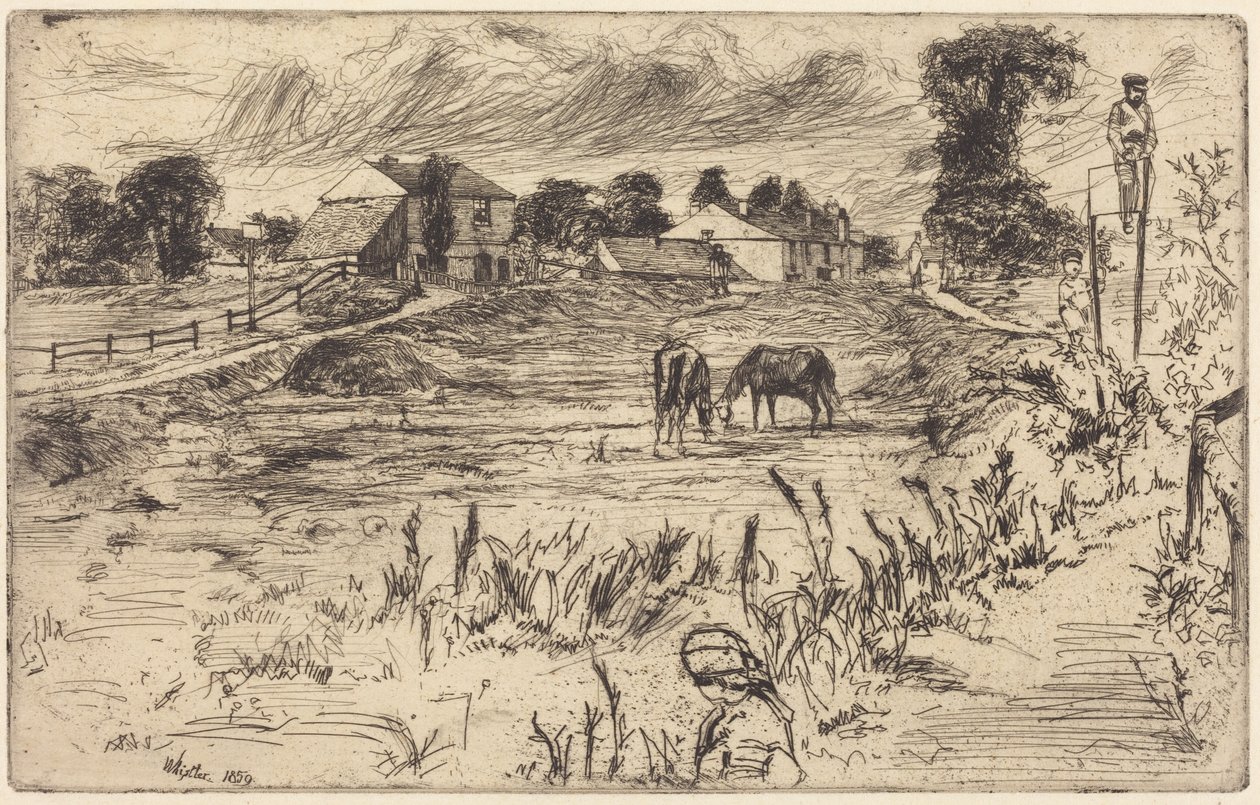 Landschaft mit Pferden von James McNeill Whistler
