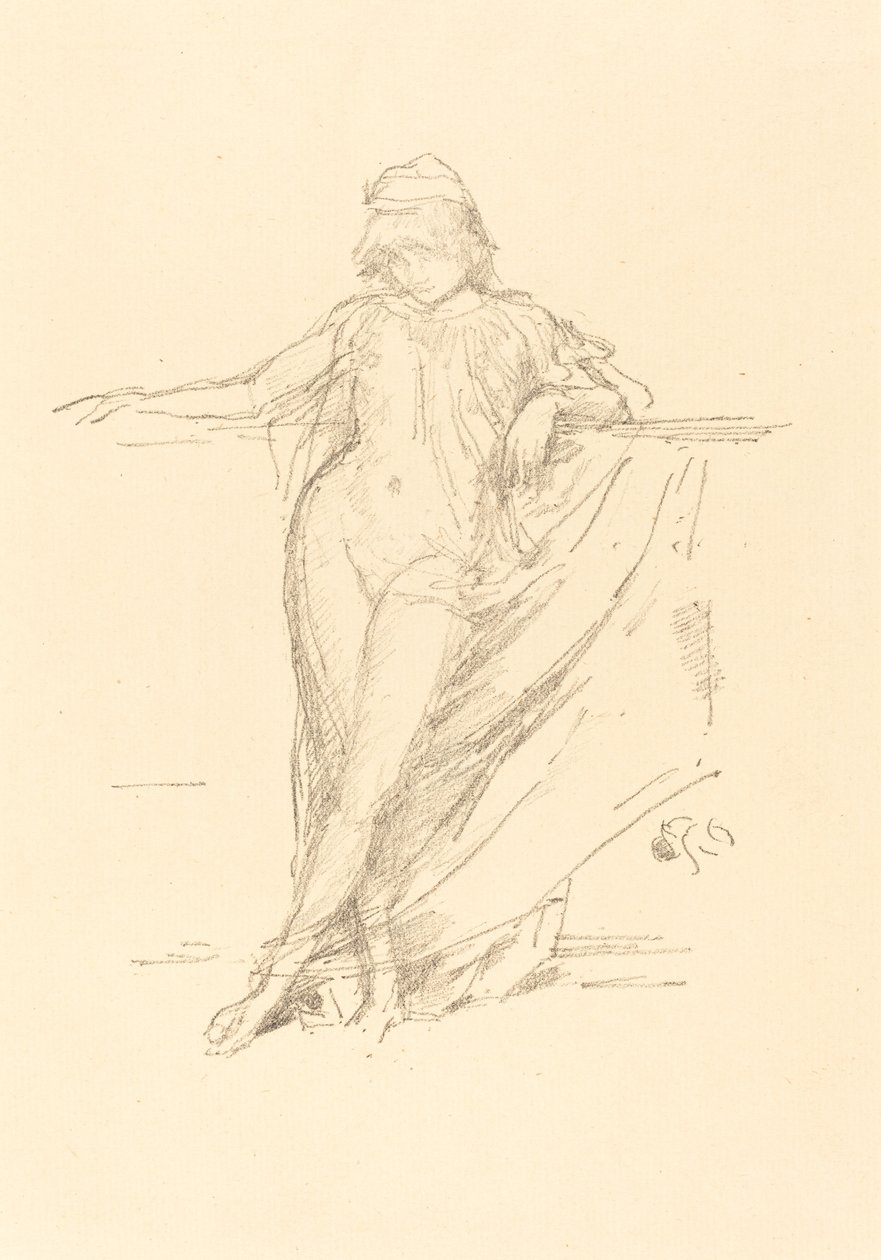Kleine drapierte Figur, lehnend von James Abbott McNeill Whistler