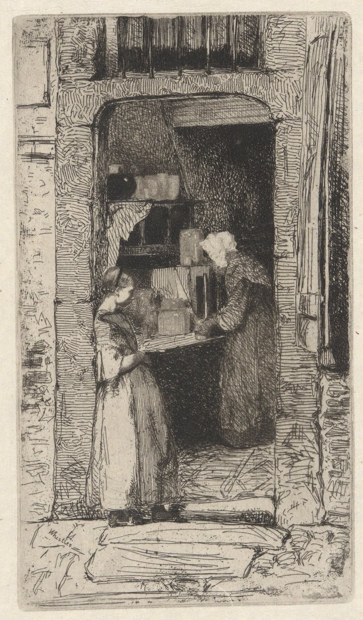 Senffrau, eine von zwölf Radierungen aus der Natur von James Abbott McNeill Whistler