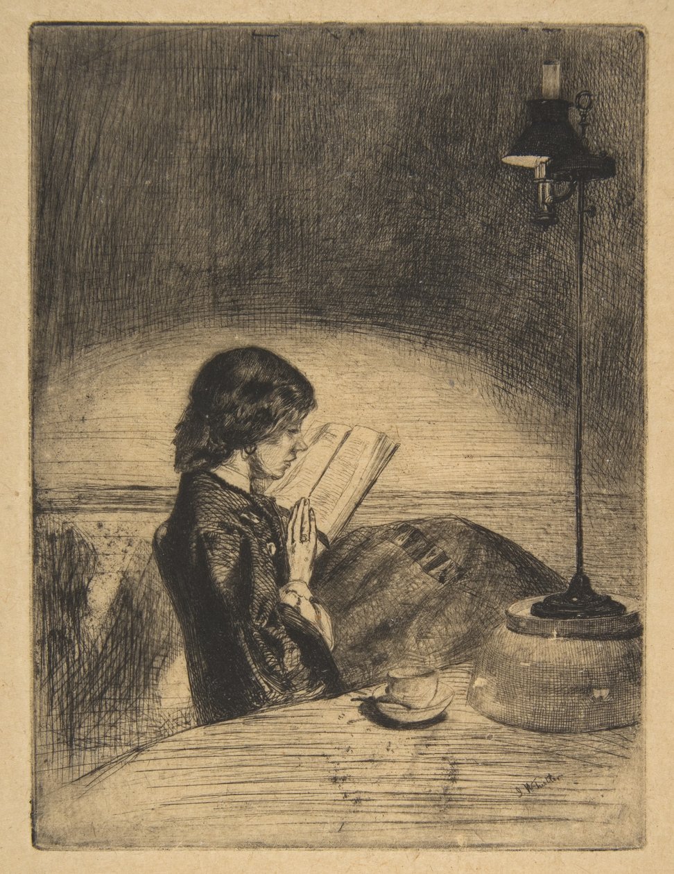 Lesen bei Lampenlicht von James McNeill Whistler