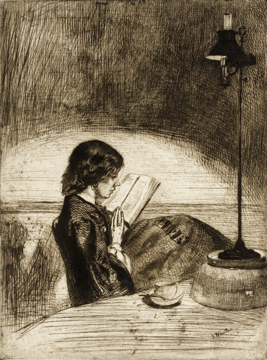 Lesen bei Lampenlicht von James McNeill Whistler