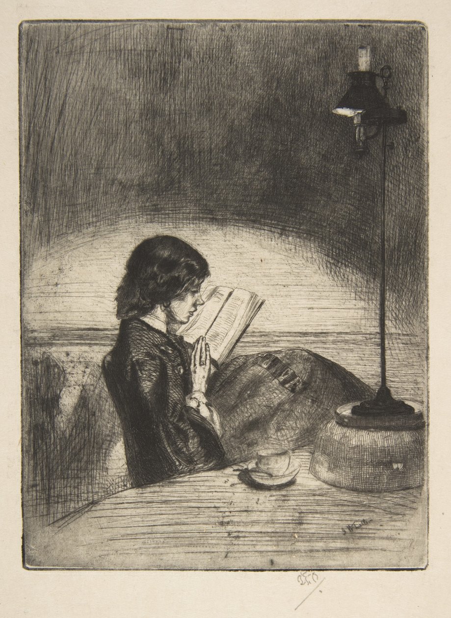 Lesen bei Lampenlicht von James McNeill Whistler