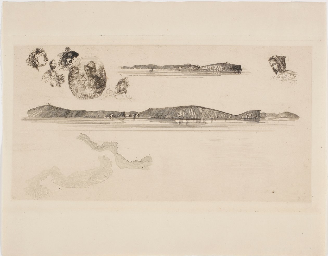 Skizzen auf der Küstenvermessungsplatte von James Abbott McNeill Whistler