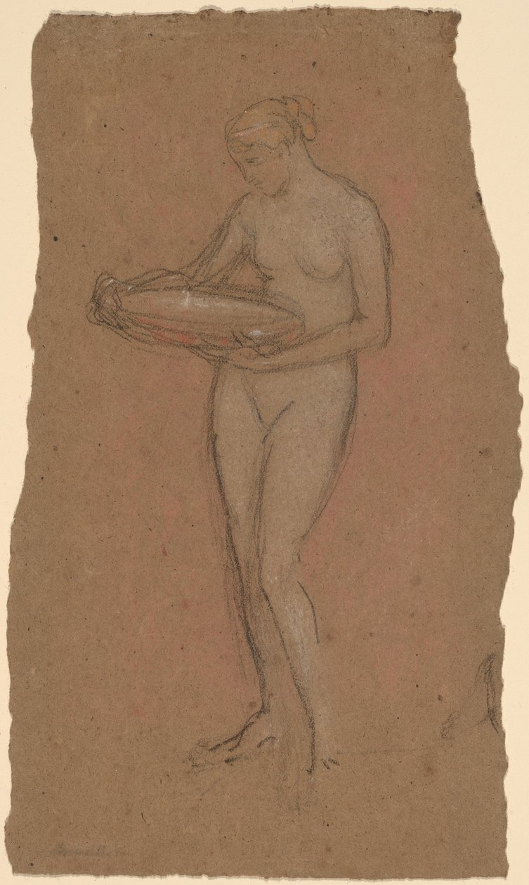 Stehende weibliche Aktfigur mit einer Schale [recto] von James Abbott McNeill Whistler