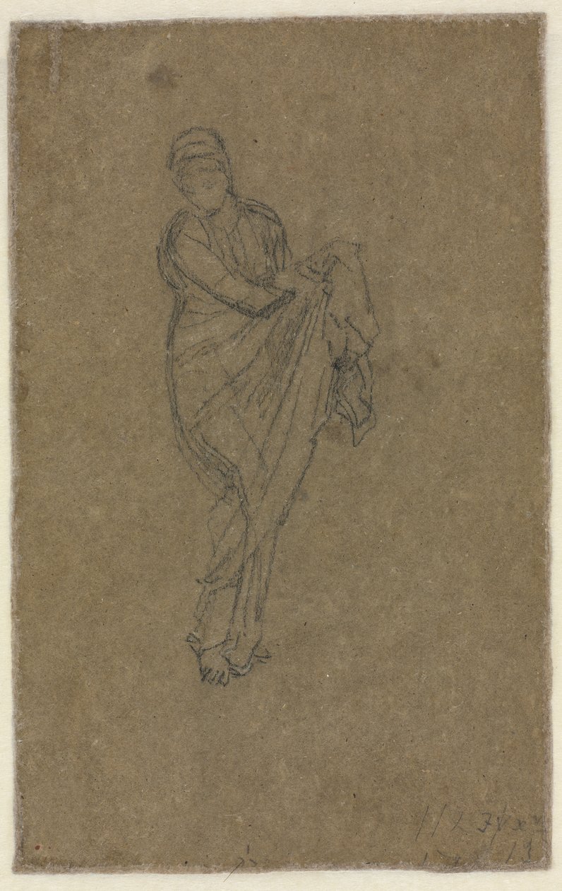 Stehende Frau, die ihr Kleid hochhält (Rückseite) von James McNeill Whistler