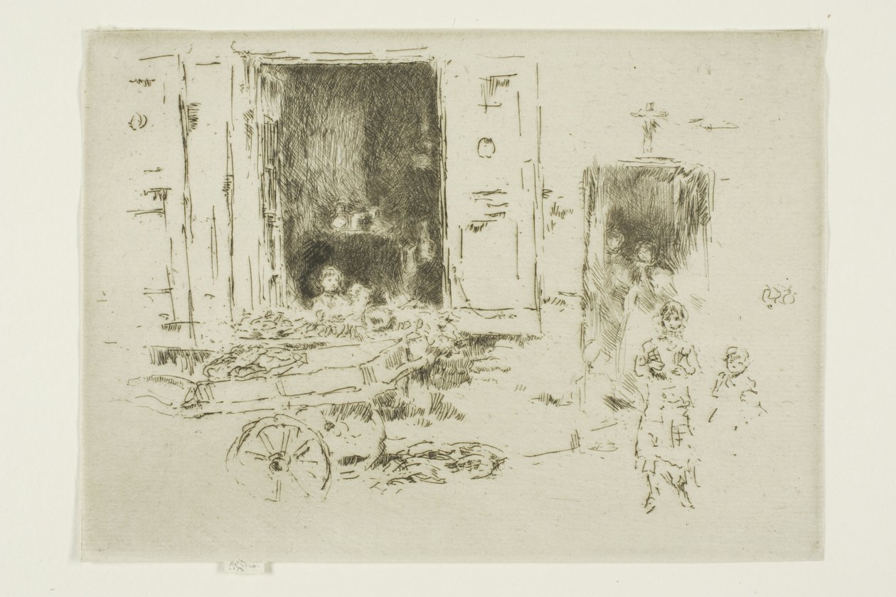 Der Karren - Quartier des Marolles, Brüssel von James Abbott McNeill Whistler