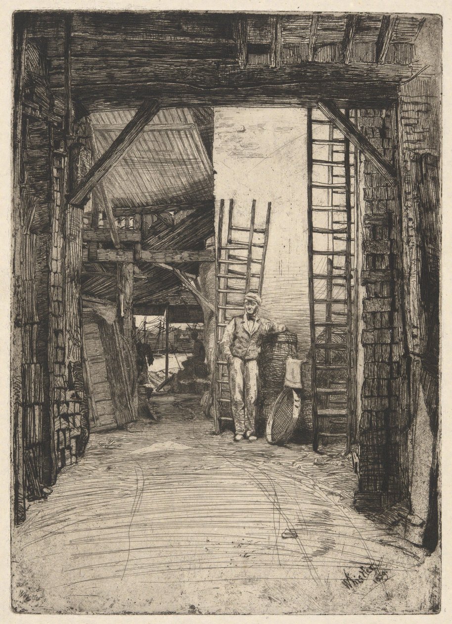 Der Kalkbrenner, aus der Themse-Folge (eine Serie von sechzehn Radierungen mit Szenen an der Themse und anderen Motiven) von James McNeill Whistler