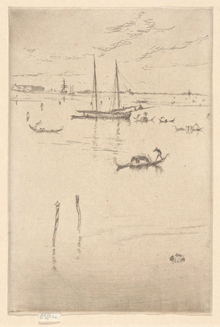 Die kleine Lagune, aus dem Ersten Venedig-Set (Venedig, Eine Serie von zwölf Radierungen) von James McNeill Whistler