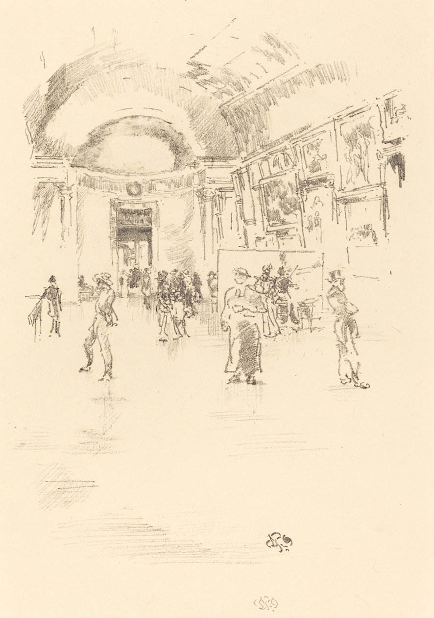 Die lange Galerie, Louvre von James Abbott McNeill Whistler