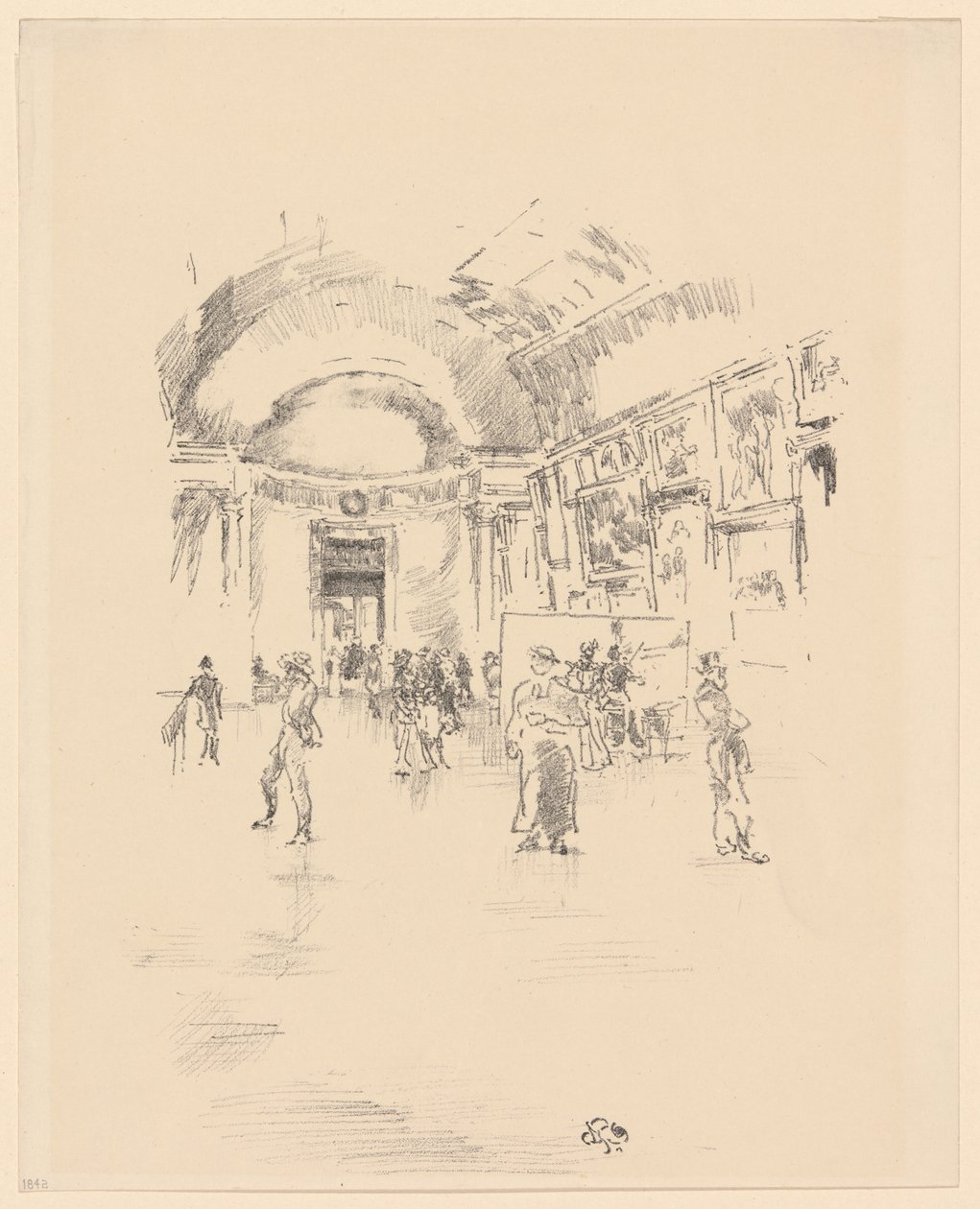 Die lange Galerie, Louvre von James Abbott McNeill Whistler