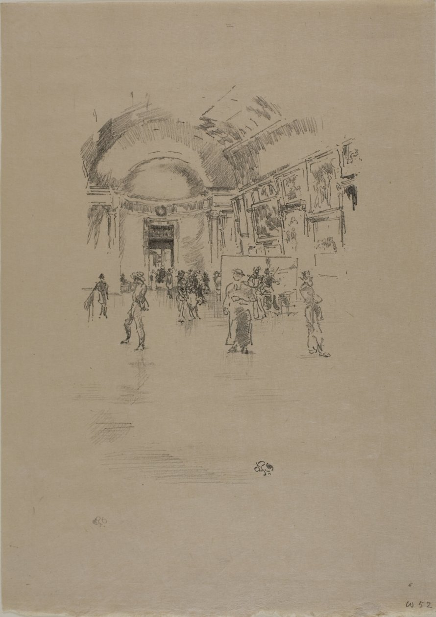 Die lange Galerie, Louvre von James Abbott McNeill Whistler