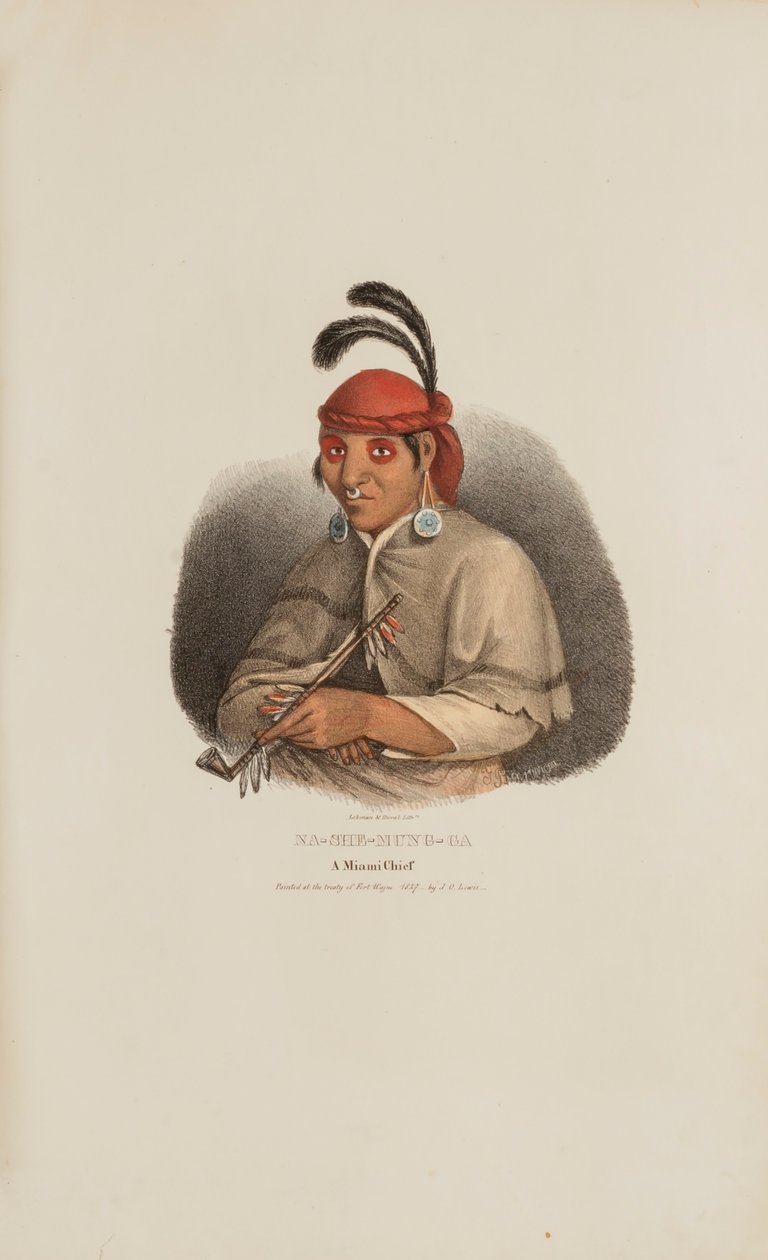 NA-SHE-MUNG-GA, Ein Miami-Häuptling, aus The Aboriginal Portfolio von James Otto Lewis