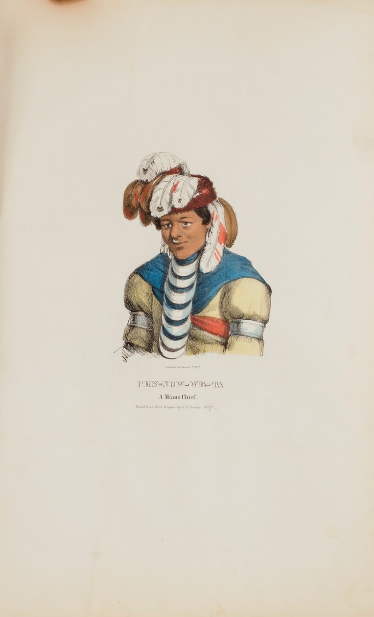 PEN-NOW-WE-TA; Ein Miami-Häuptling, aus The Aboriginal Portfolio von James Otto Lewis