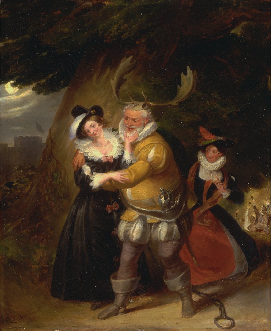 Falstaff an der Herne-Eiche, aus "Die lustigen Weiber von Windsor," Akt V, Szene v von James Stephanoff