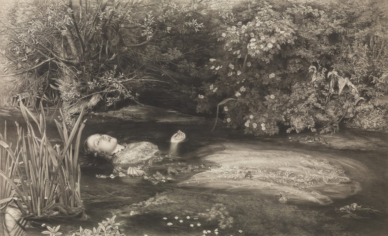 Ophelia, Shakespeare, Hamlet, Akt 4, Szene 7, 1. März 1866 von James Stephenson