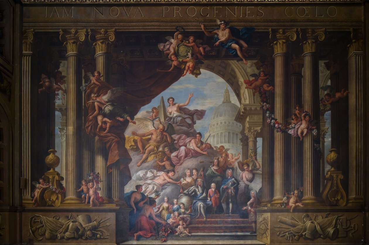 Die Westwand der Painted Hall, ca. 1707-27 von James Thornhill