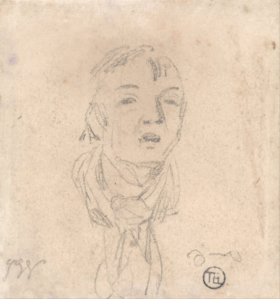 Kopf eines Mannes mit losem Schal von James Ward