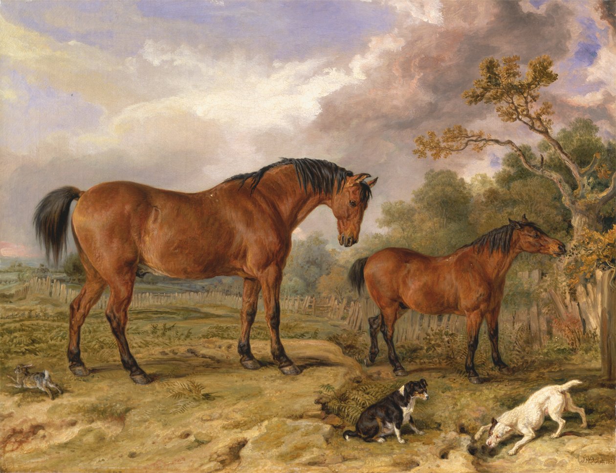 Porträt von Reformer, Blucher, Tory und Crib, Eigentum von Rowland Alston, Esq., M.P. [1836, Royal Academy of Arts, London, Ausstellungskatalog] von James Ward