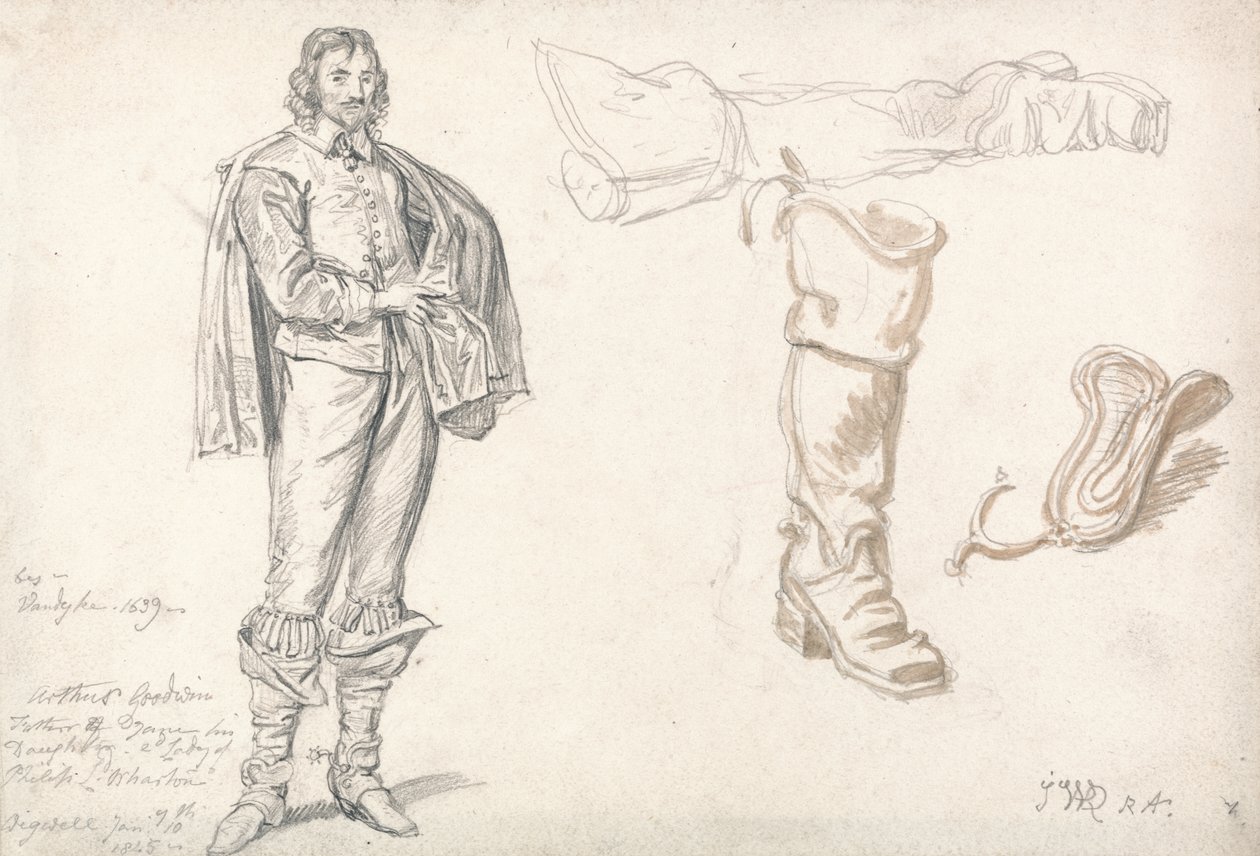 Studien einer stehenden Figur und eines Stiefels, 1825 von James Ward
