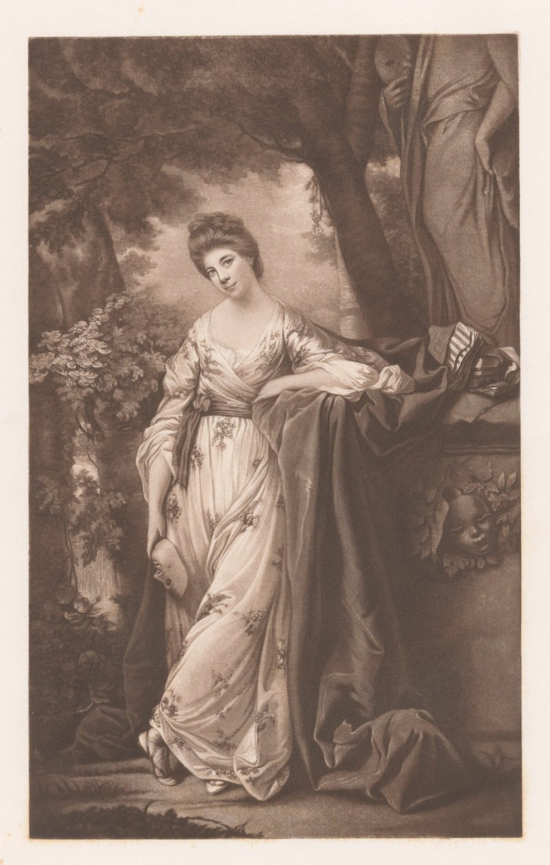 Porträt von Frances Abington-Barton als Thalia von James Watson (prentmaker)