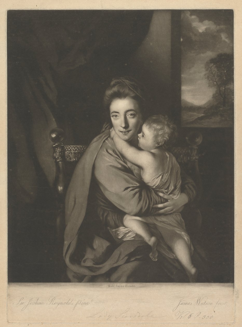 Caroline Curzon (geb. Colyear), Lady Scarsdale, und ihr Sohn, Ehrenwerter John Curzon von James Watson