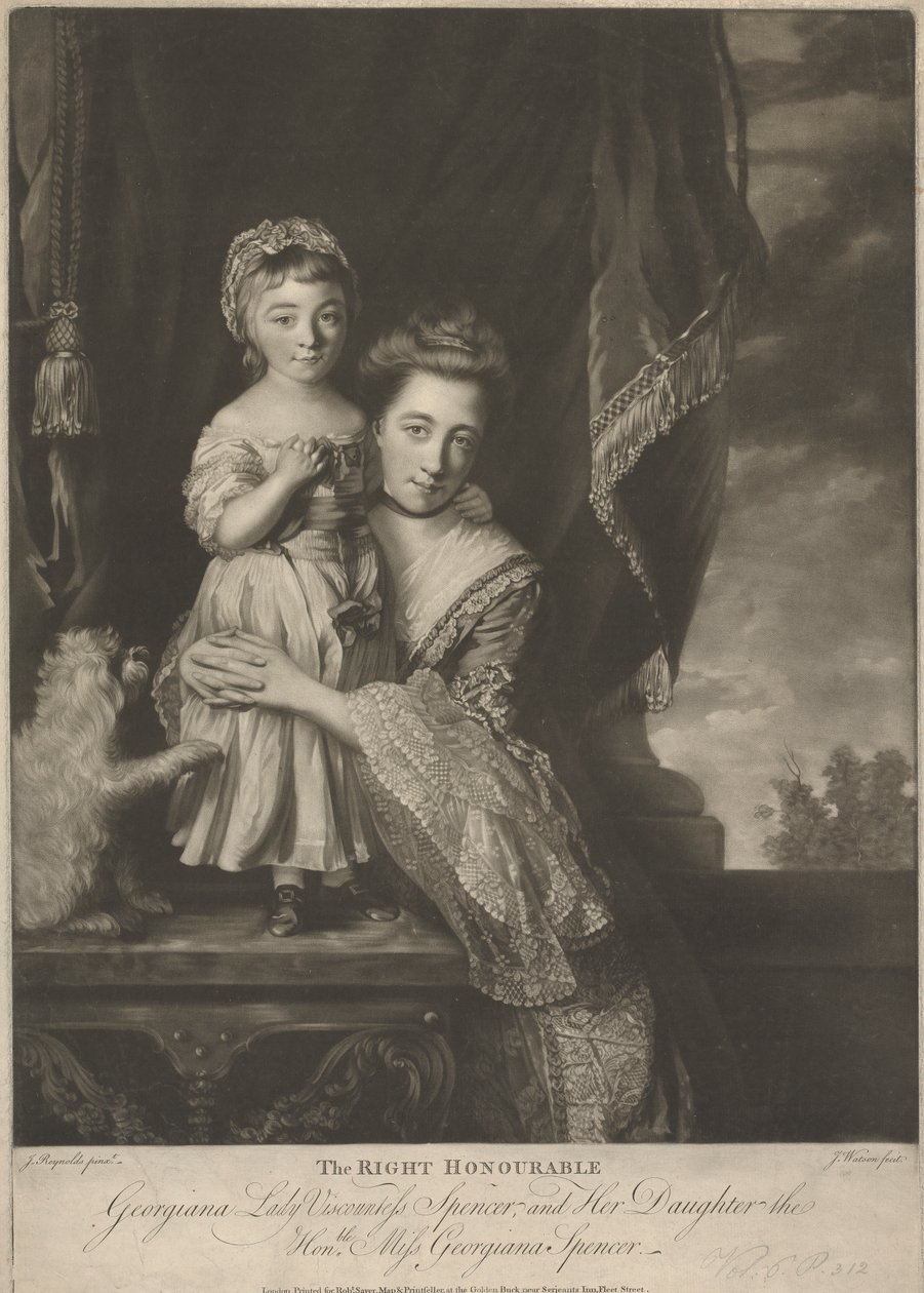 Margaret Georgiana Spencer, (geb. Poyntz), Gräfin Spencer, und ihre Tochter, Georgiana Cavendish, (geb. Spencer), Herzogin von Devonshire von James Watson