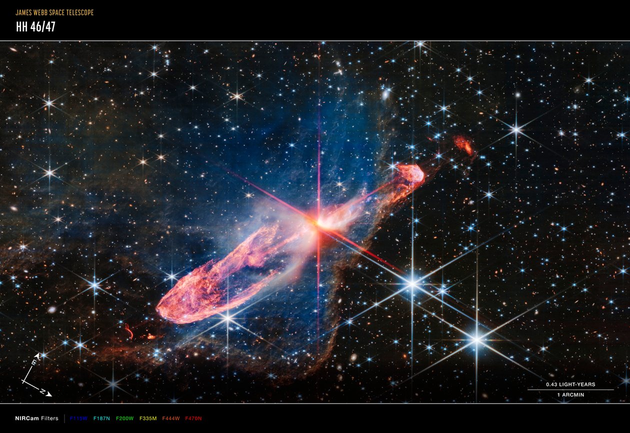 Herbig-Haro 46/47 von James Webb Space Telescope (NASA)