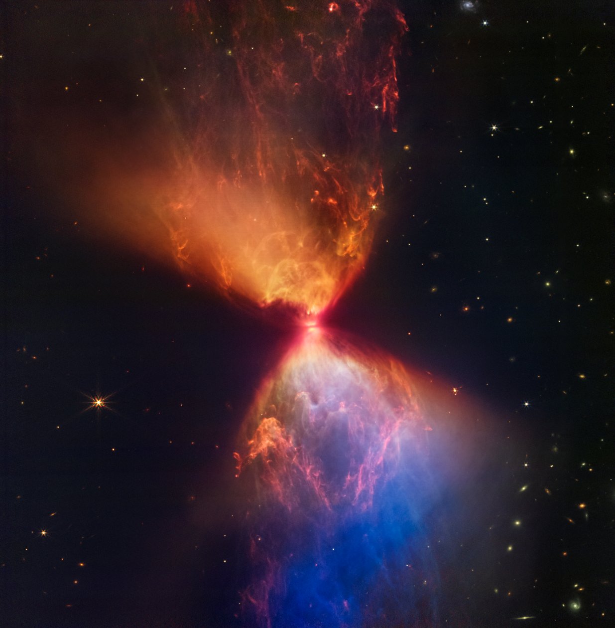 L1527 und Protostern von James Webb Space Telescope (NASA)