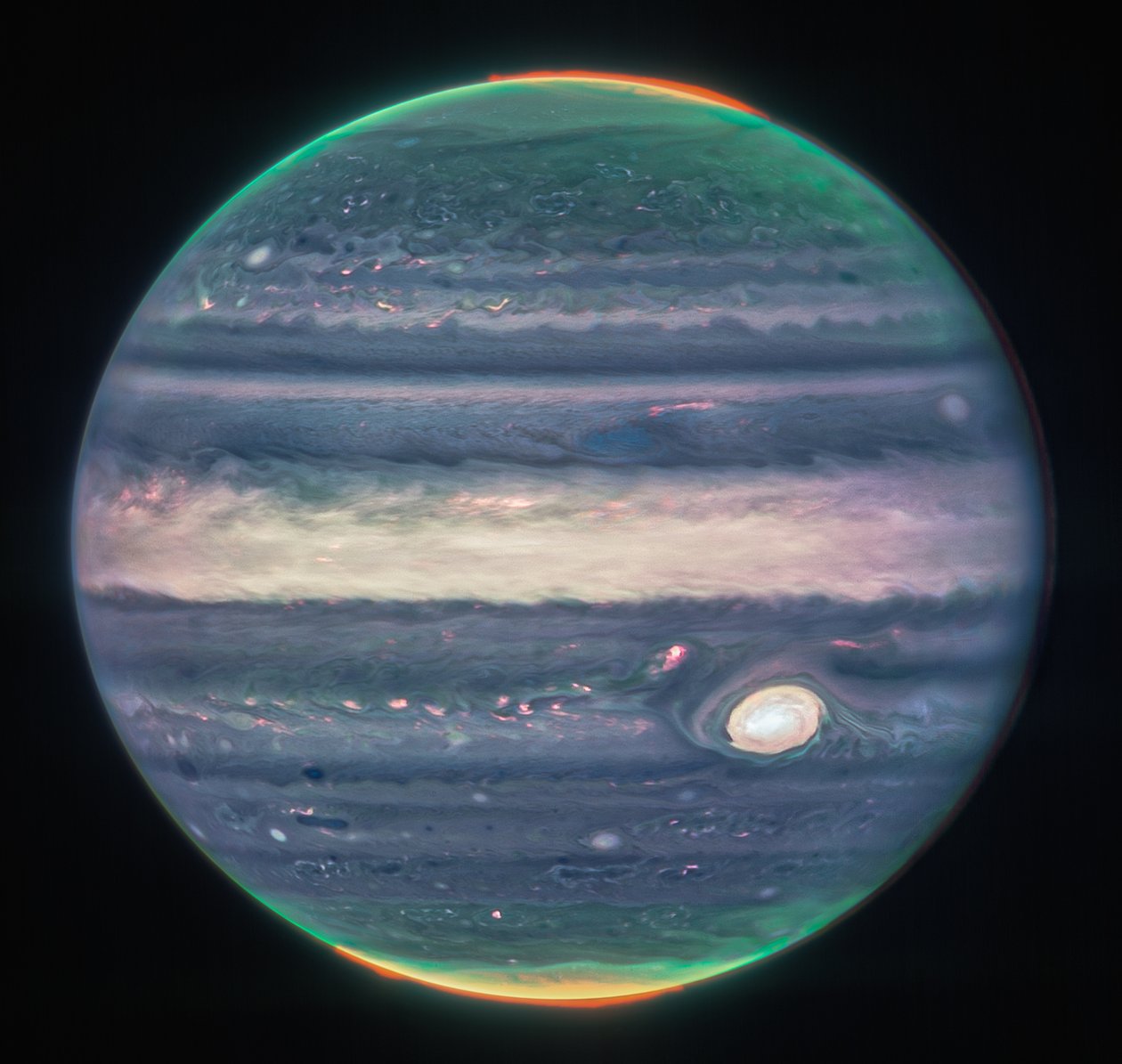 Webbs Jupiter-Bilder zeigen Polarlichter und Dunst von James Webb Space Telescope (NASA)