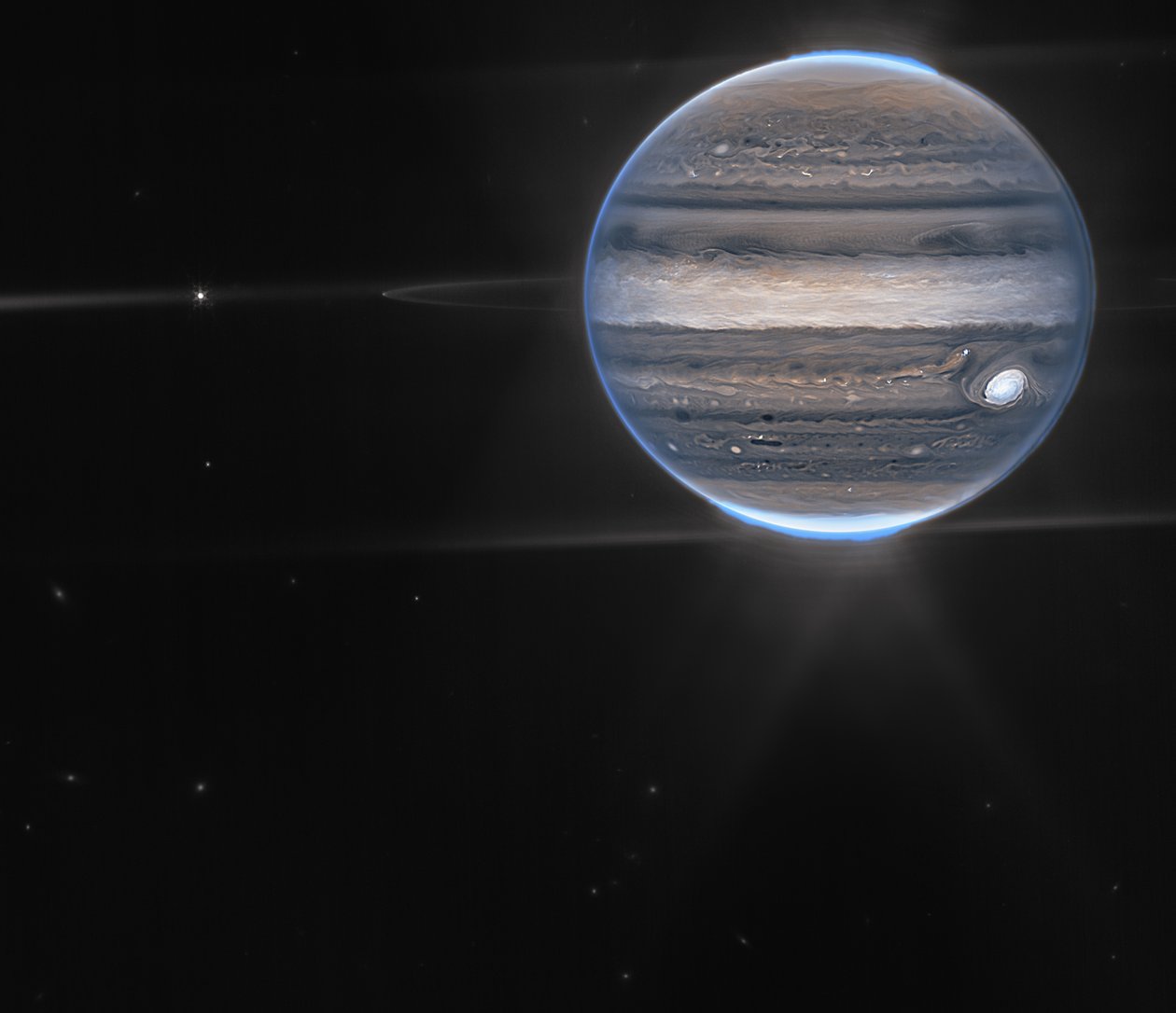 Webbs Jupiter-Bilder zeigen Polarlichter und Dunst von James Webb Space Telescope (NASA)