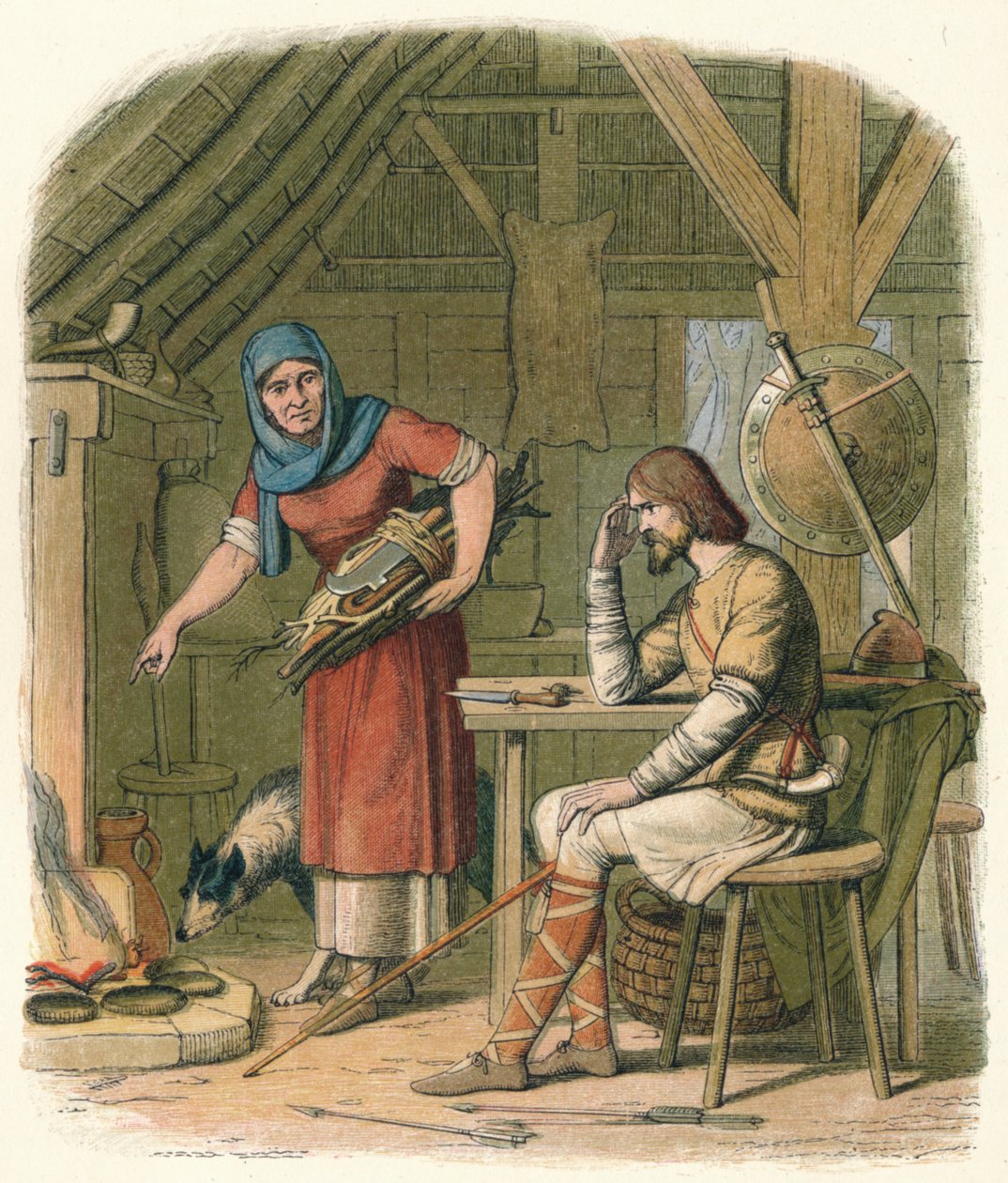 Alfred in der Hütte des Hirten von James William Edmund Doyle