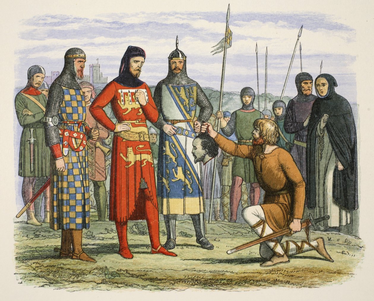 Gavestons Kopf wird dem Earl of Lancaster gezeigt, aus A Chronicle of England BC 55 to AD 1485, veröffentlicht in London von James William Edmund Doyle