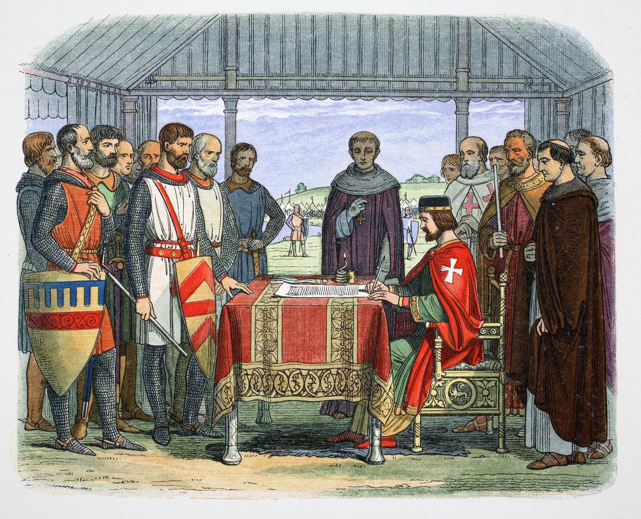 König Johann unterzeichnet die Magna Carta, Runnymede, Surrey von James William Edmund Doyle