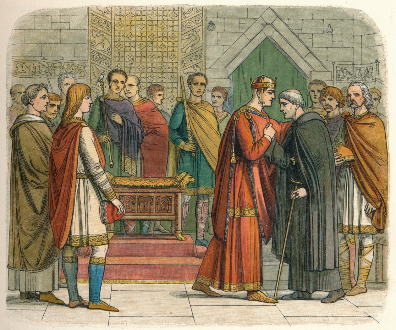 Der König huldigt den englischen Führern, um 1066, 1864 von James William Edmund Doyle