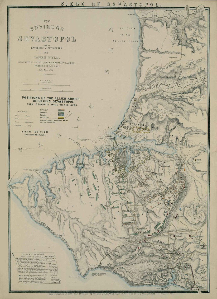 Karte der Umgebung von Sewastopol von James Wyld