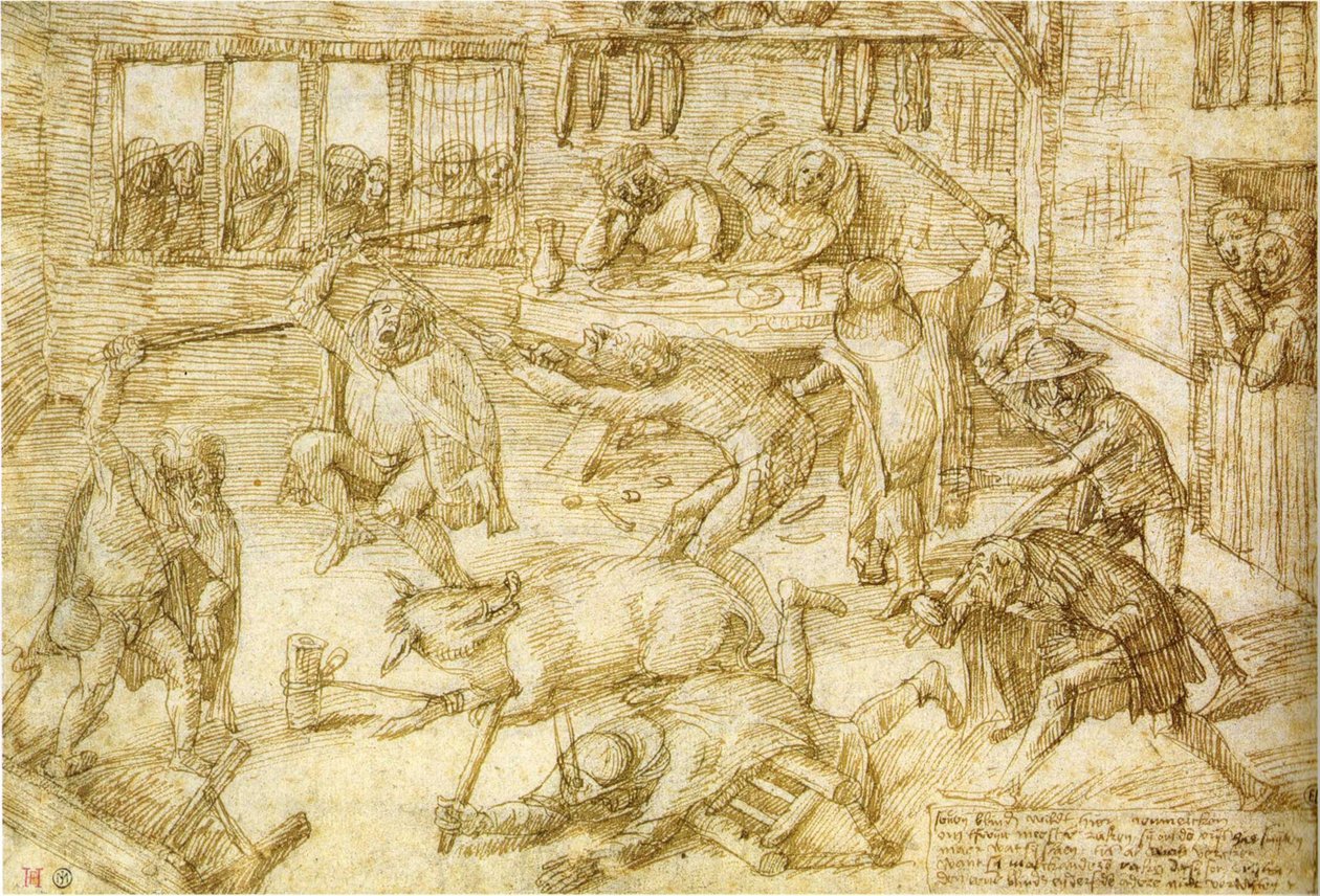 Die Blinden schlagen die Schweine von Jan Verbeeck de Oude