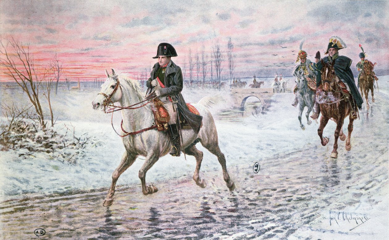 Napoleon auf dem Rückzug aus Moskau im Jahr 1812 von Jan van Chelminski
