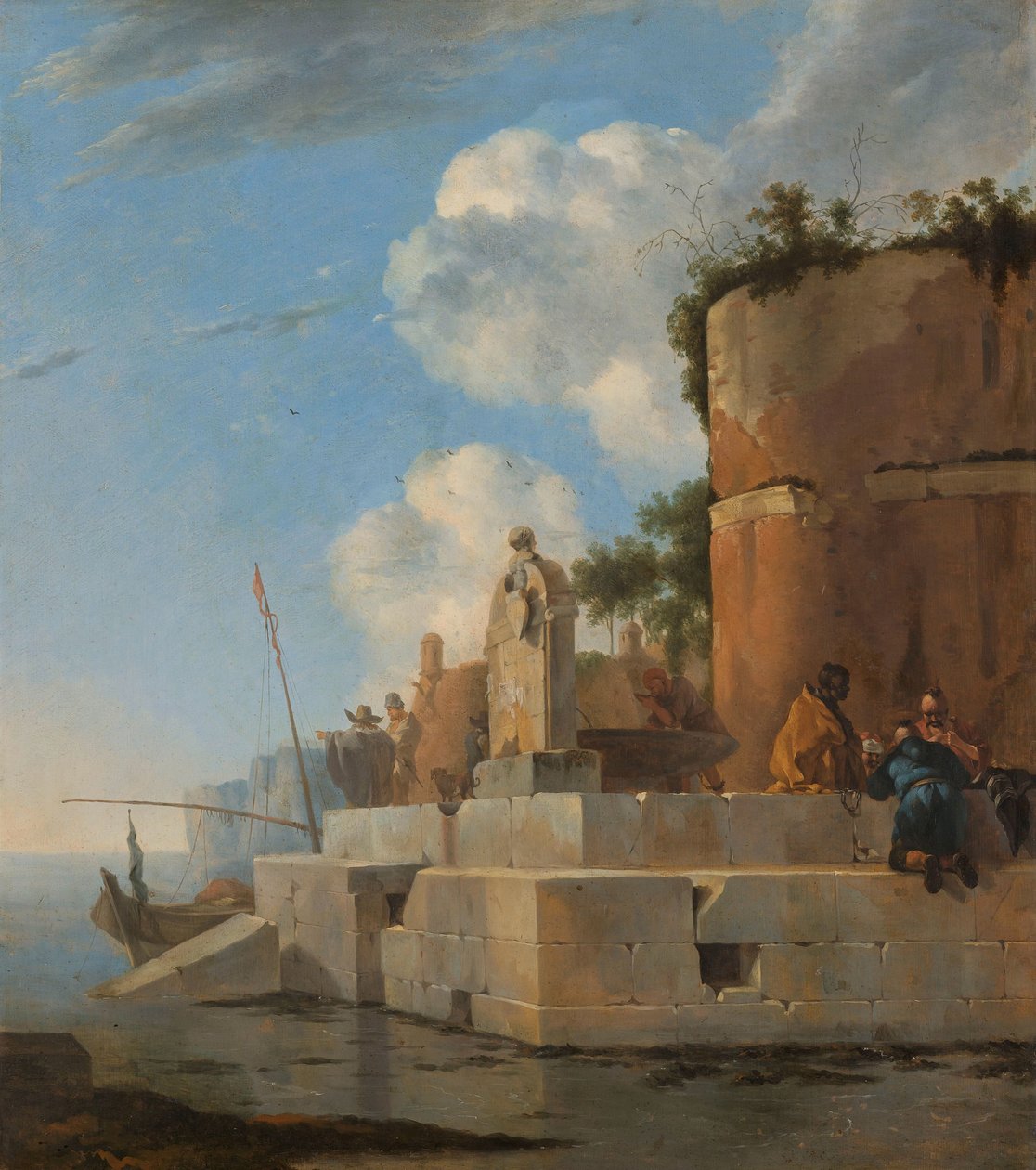 Eine Küstenruine in Italien von Jan Asselijn