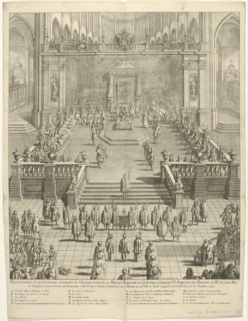 Krönung von Kaiser Karl VI. als Graf von Flandern in Gent, 1717 von Jan Baptist Berterham