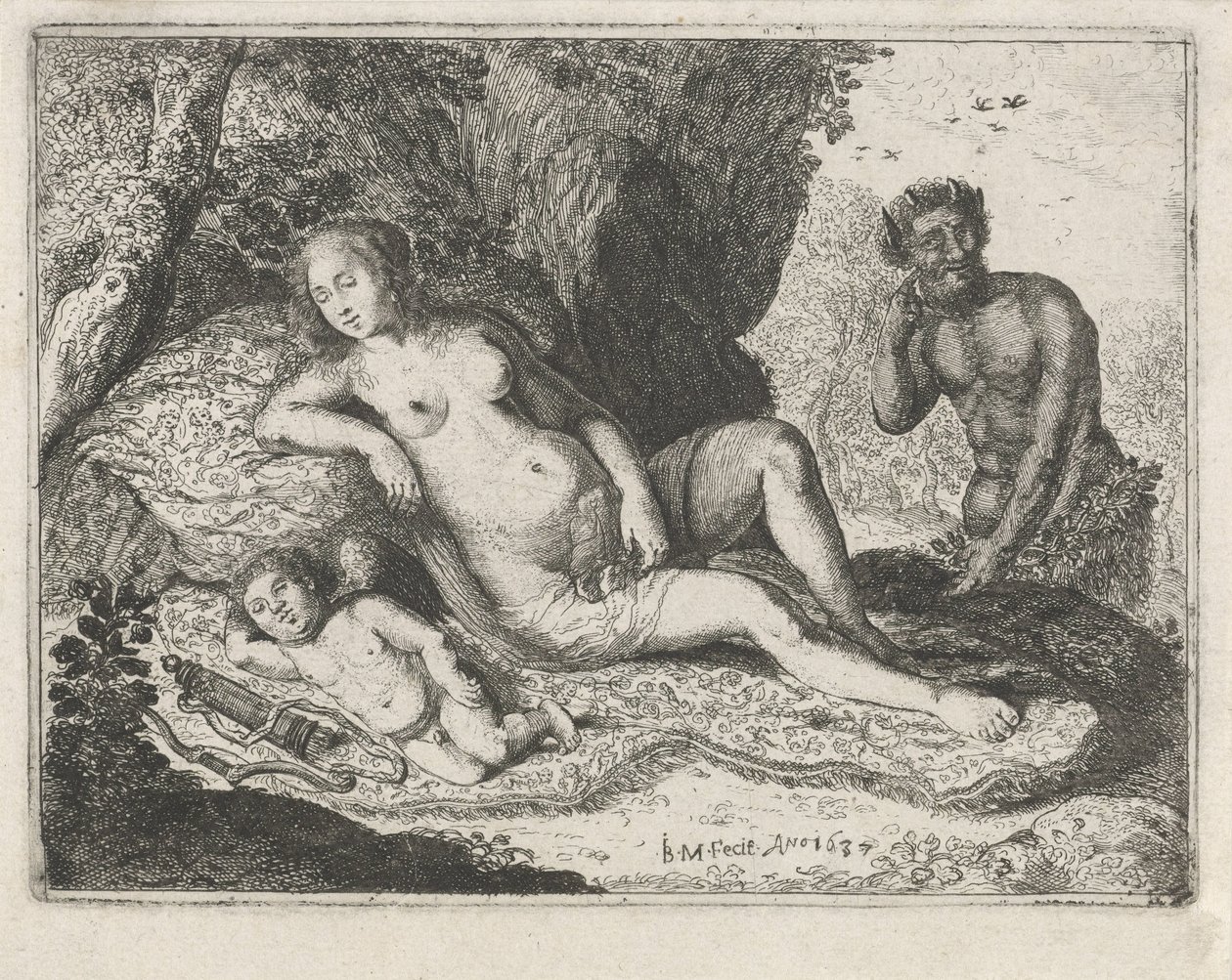 Schlafende Venus von einem Satyr beobachtet von Jan Barentsz. Muyckens