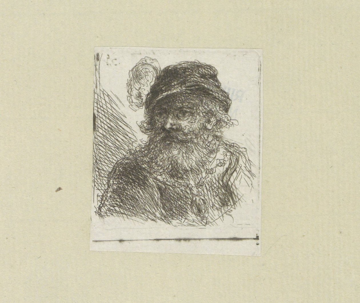 Bärtiger Mann mit Federhut von Jan Chalon