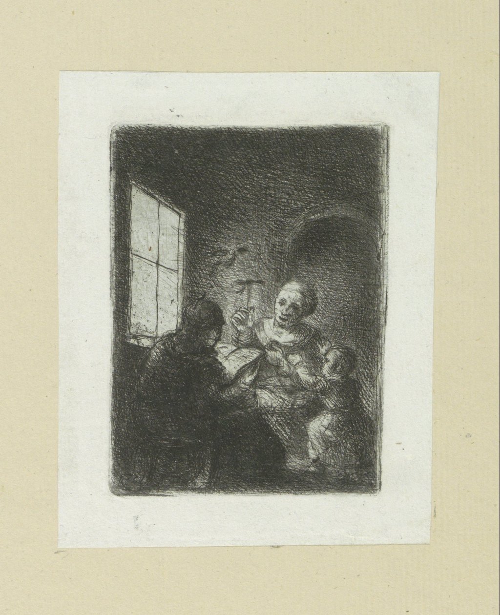 Familie am Fenster von Jan Chalon