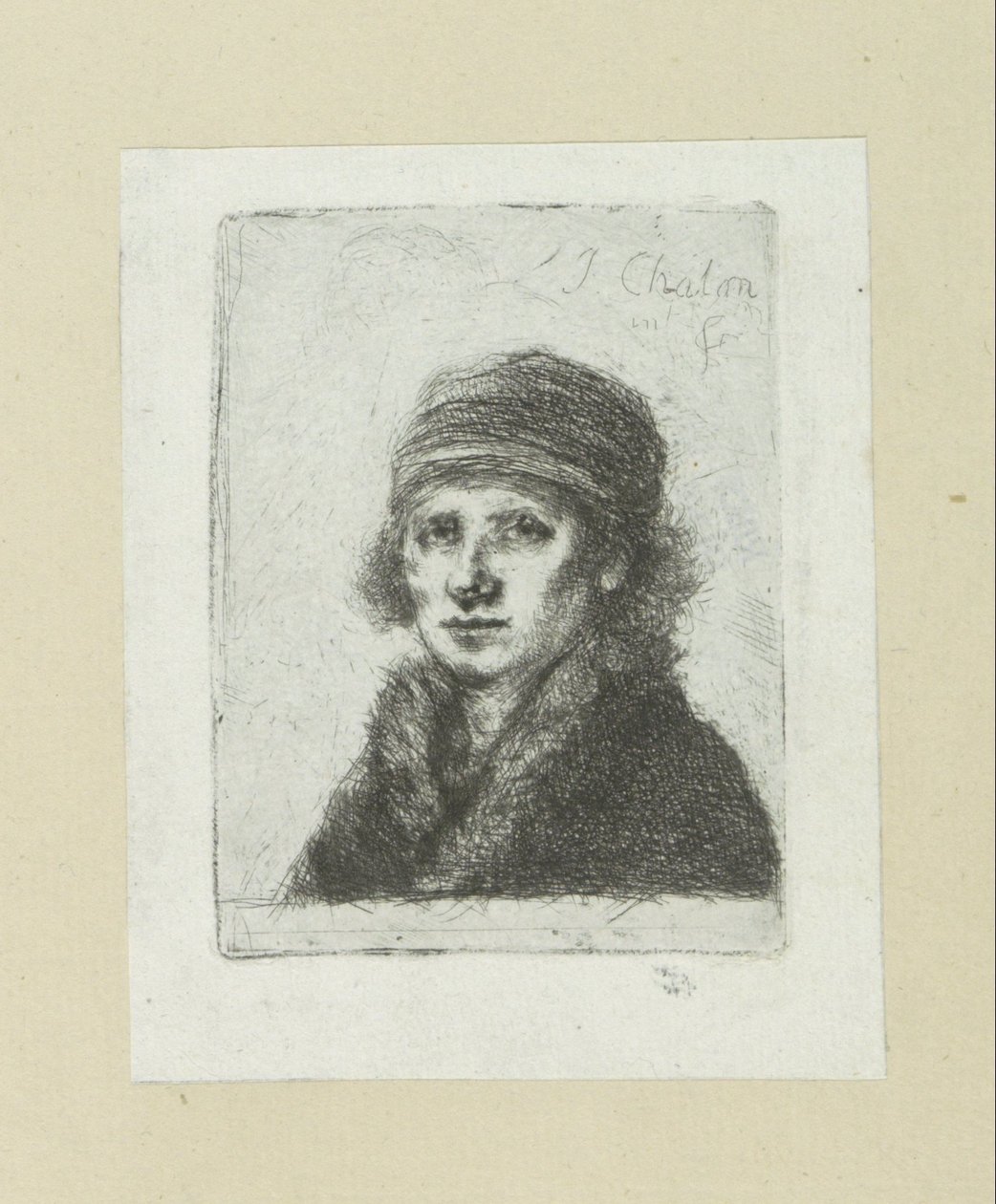 Junger Mann mit Pelzkragen von Jan Chalon