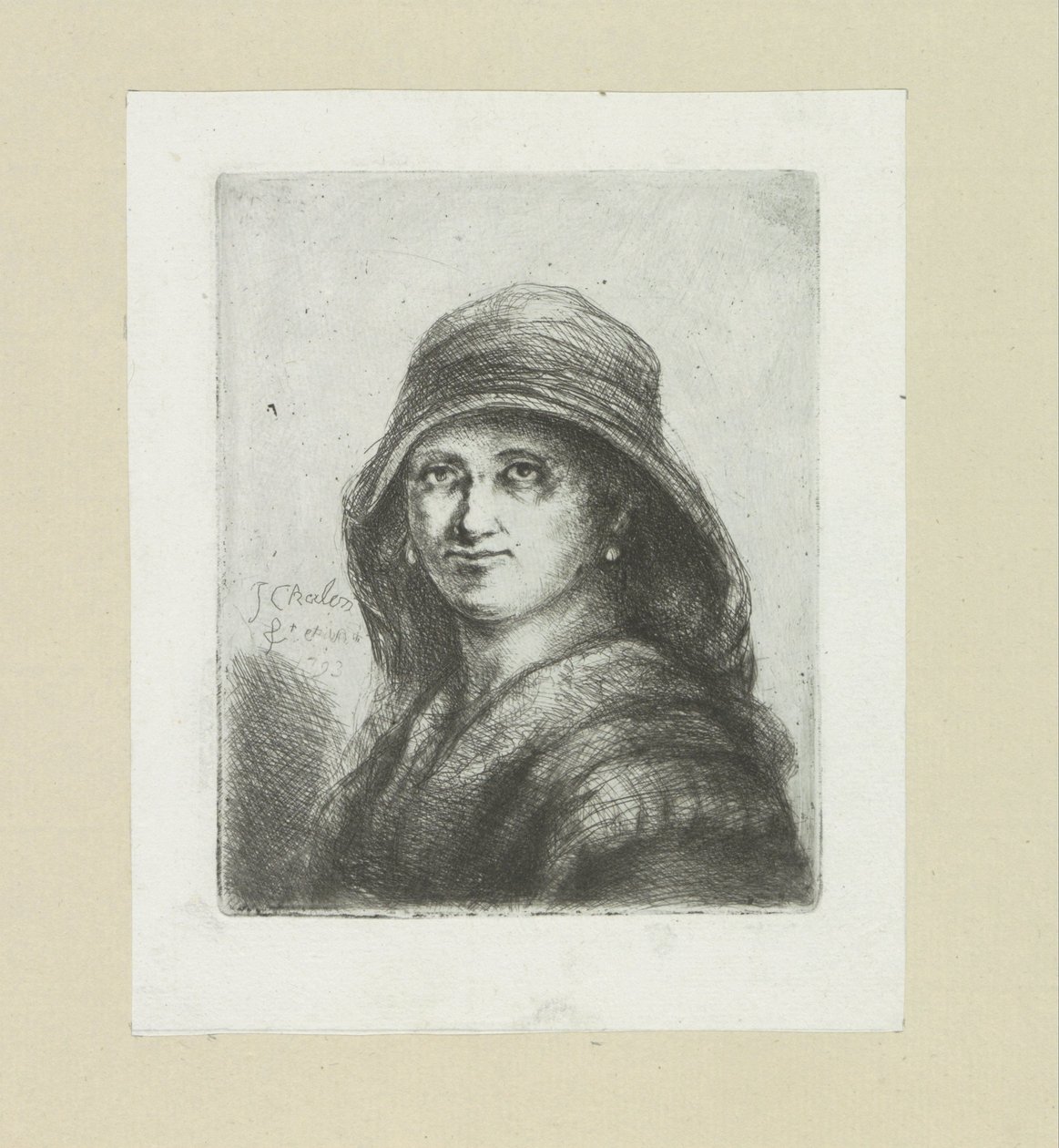 Junge Frau mit Kapuze von Jan Chalon