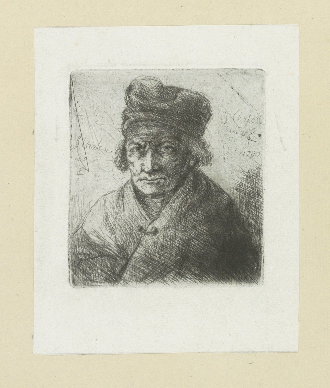 Alter Mann mit Mütze von Jan Chalon