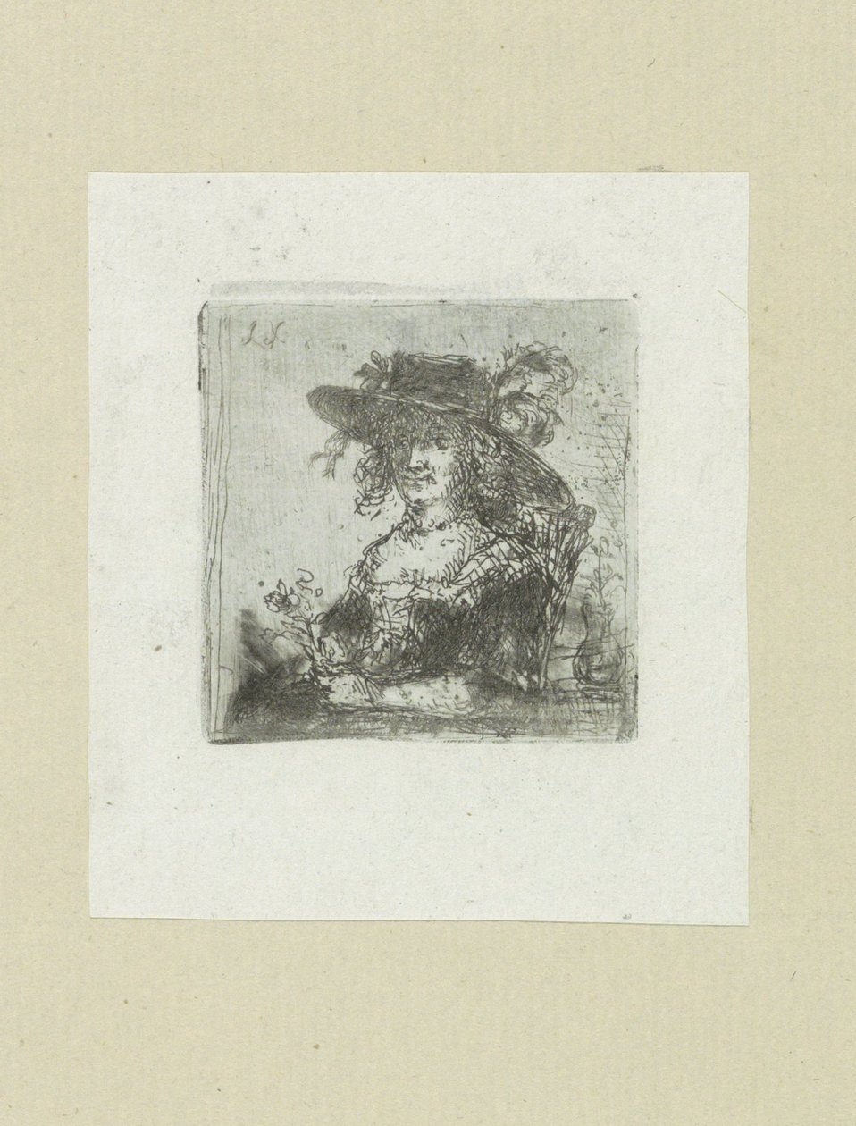 Sitzende Frau mit Hut von Jan Chalon