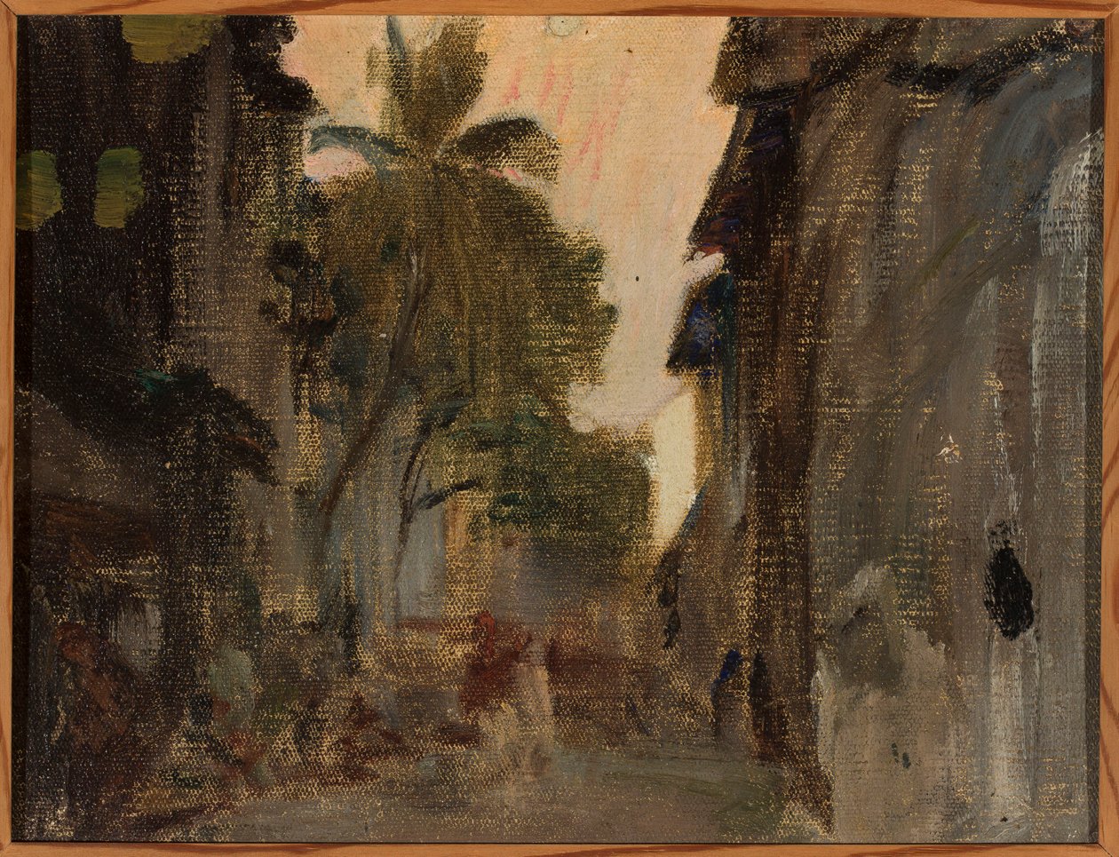 Bombay - Straße, Bambuspalmen. Aus der Reise nach Indien von Jan Ciągliński