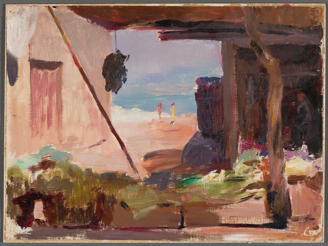 Fragment von Gebäuden am Meer. Von einer Reise nach Konstantinopel von Jan Ciągliński