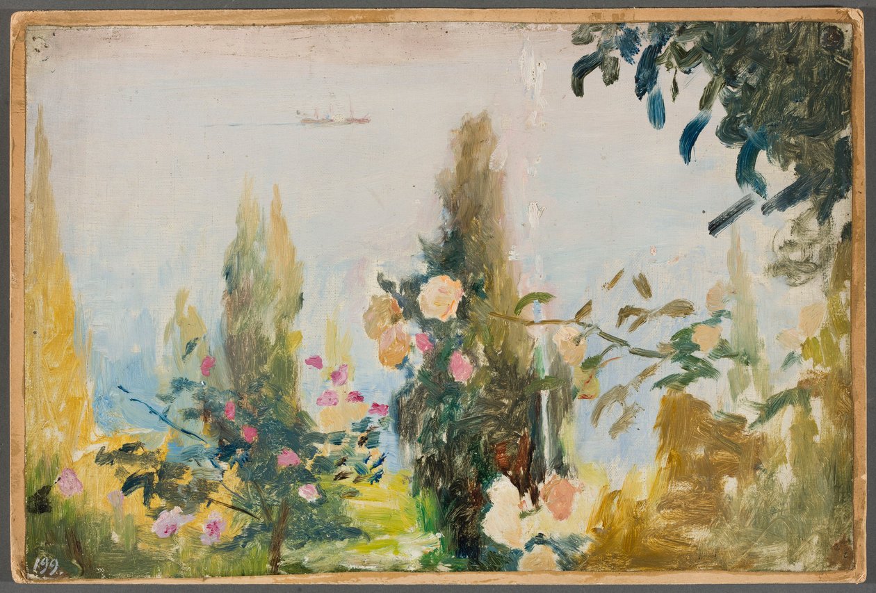 Garten in der Villa Bachczi-Dere in Jalta. Von einer Reise auf die Krim von Jan Ciągliński