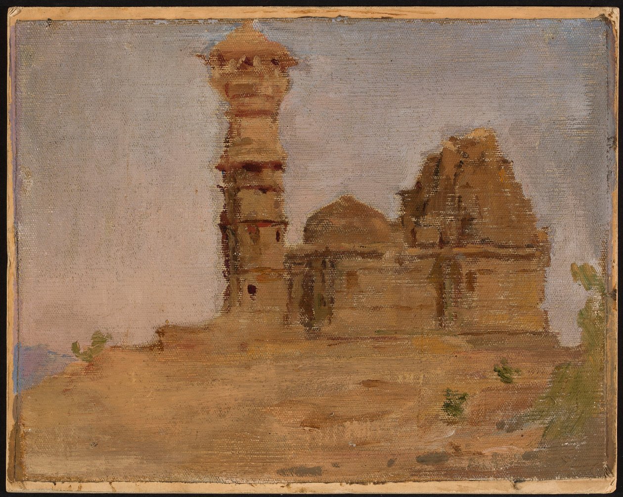 Verlassener antiker Tempel in Chitorgarh. Aus einer Reise nach Indien von Jan Ciągliński
